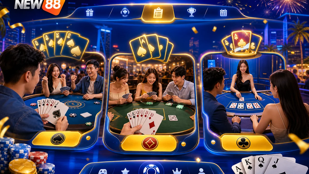 Chọn trò hợp gu cuối tuần: Tiến lên, Phỏm hay Baccarat trên New88?